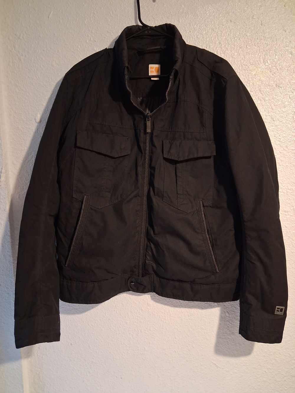 Hugo Boss Orange Utility Black Men's Jacket Ooms-W Like New Smoke Pet Free 42R